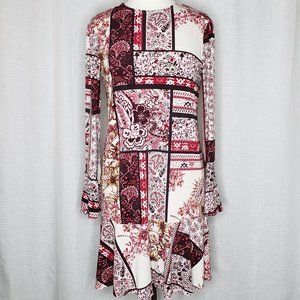 Beige by ECI Bell Sleeve Midi Dress Pink/Burgundy